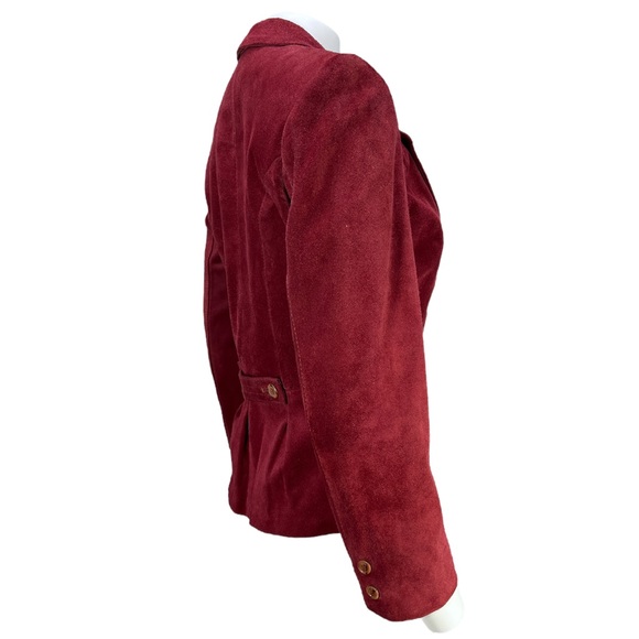 VTG 70's Burgundy/Maroon Suede WINLIT By Listeff Fashions Inc. Jacket VTG Sz 6 - Picture 11 of 12